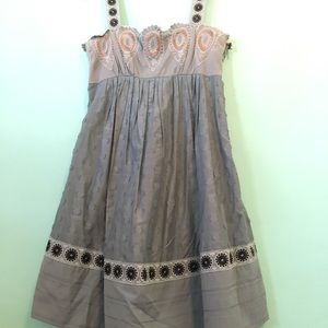 BCBG Runway. Blue embroidered sun dress. Size XS.